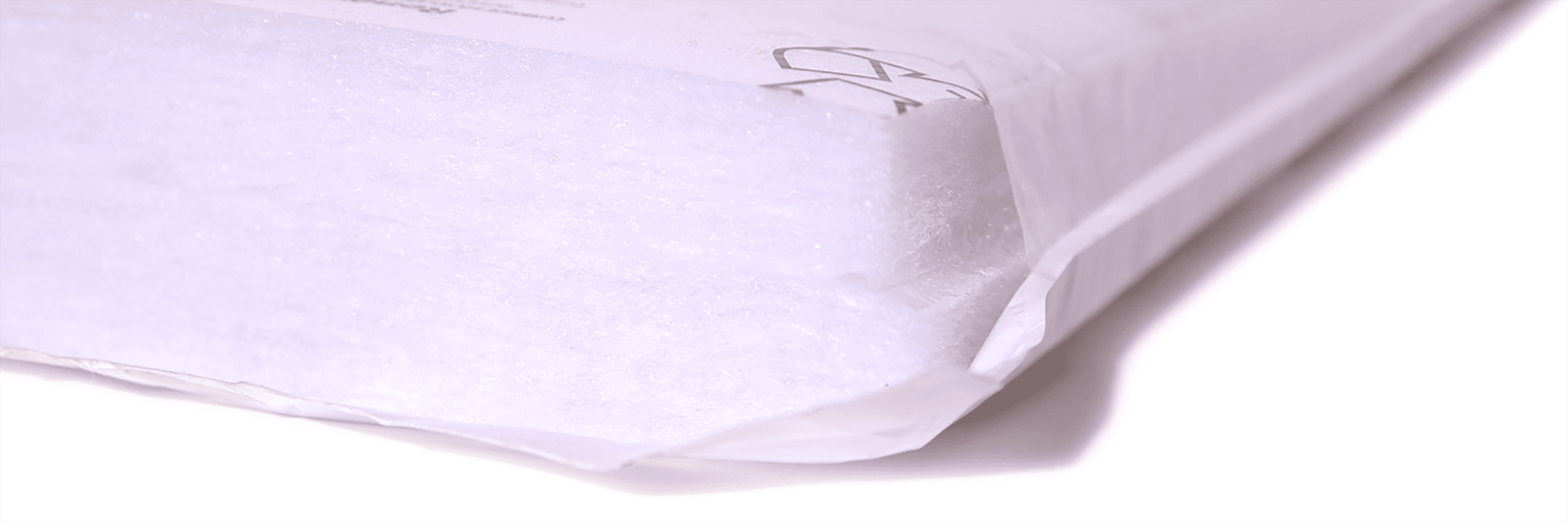 Close-up detail of rPET material and sealing